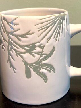 St. Nicholas Square Jingling Juniper Stoneware Christmas Mug White Green 18oz